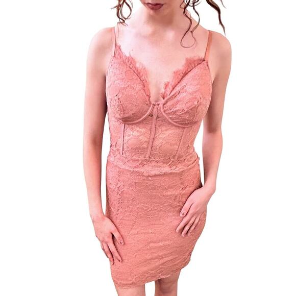 Super Sexy Lace Corset with Boning Mini Dress Bandage Medium Vamp Vixen Siren - Picture 2 of 10